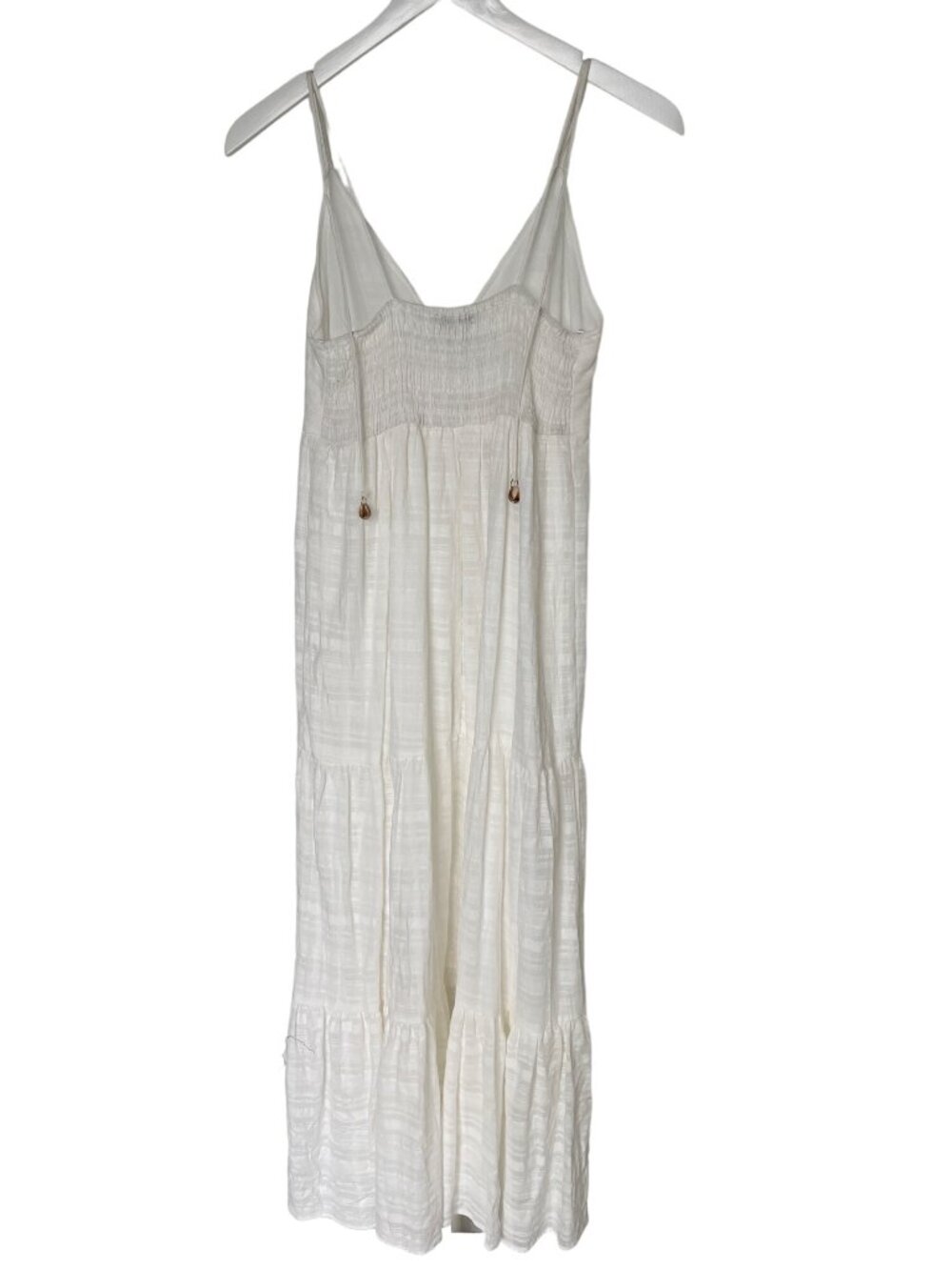 Zara White V-Neck Maxi Dress With Shell Strap Details - Picture 9 of 9